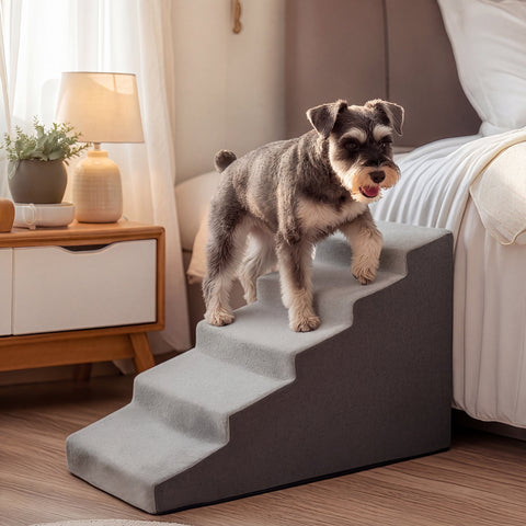 Poplar Foam Dog Steps for Bed, 3 to 5 Steps up to 23.6" Tall