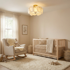 AlabasterAura | Stylish Modern Flush Mount Ceiling Light with Brass Base 6