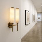 AlabasterGlow | Elegant Contemporary Dual-Column Wall Sconce Light 3