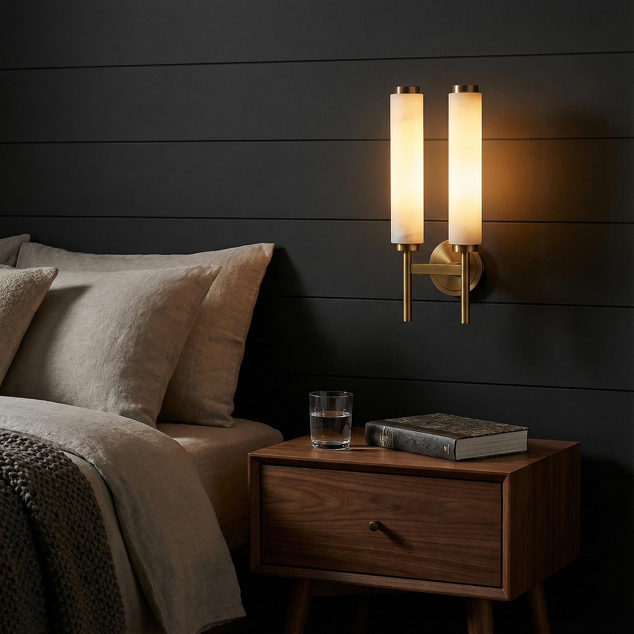 AlabasterGlow | Elegant Contemporary Dual-Column Wall Sconce Light 6