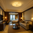 AlabasterGlow | Elegant Modern Flush Mount Ceiling Light with Copper Accents 2