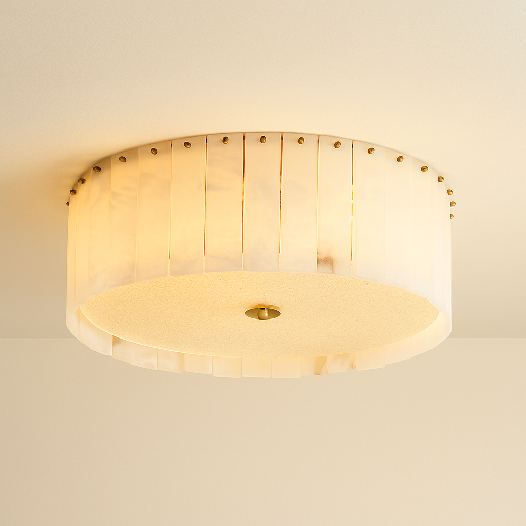 AlabasterGlow | Elegant Sculptural Flush Mount Ceiling Light 0