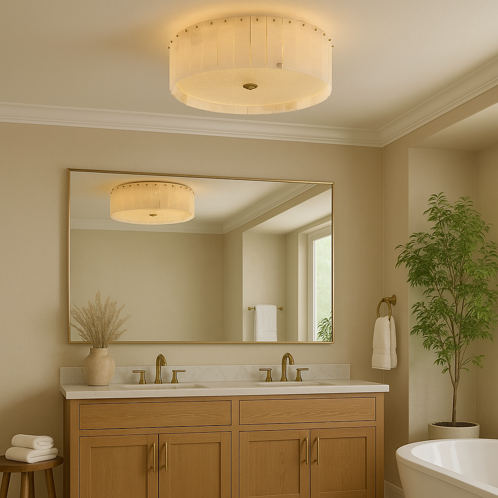 AlabasterGlow | Elegant Sculptural Flush Mount Ceiling Light 1