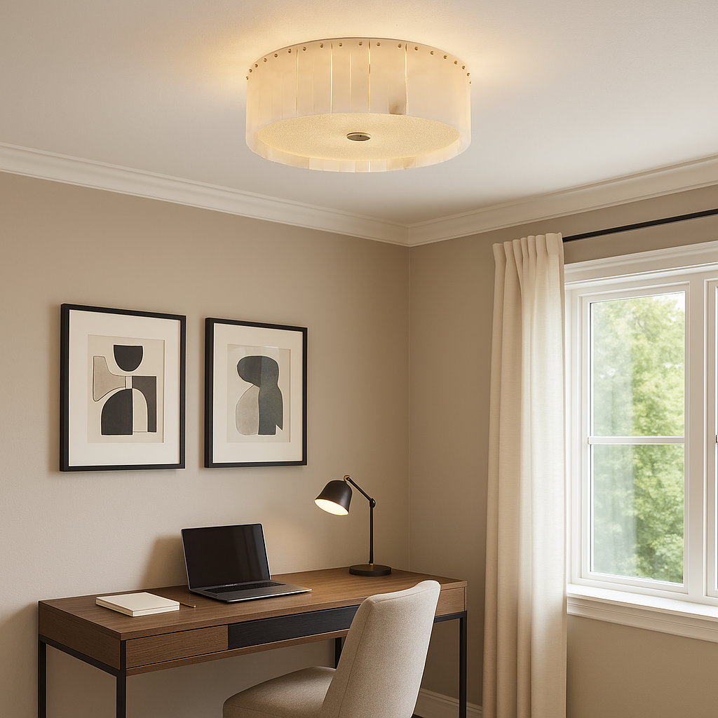 AlabasterGlow | Elegant Sculptural Flush Mount Ceiling Light 6