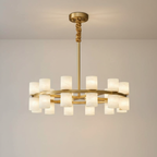 AlabasterSphere | Elegant Modern Brass Kitchen Pendant Light Fixture 0