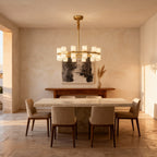 AlabasterSphere | Elegant Modern Brass Kitchen Pendant Light Fixture 7