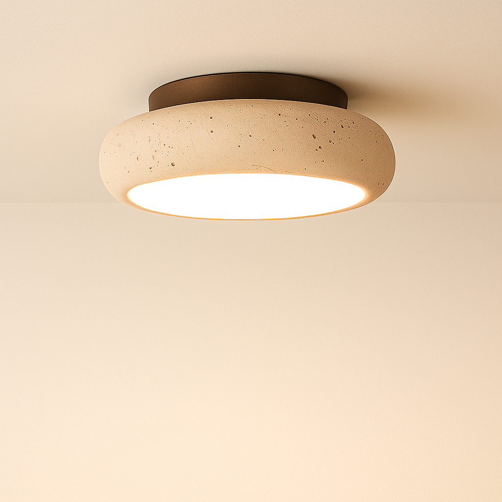 AlbaStone | Elegant Softly Rounded Flush Mount Ceiling Light Fixture 0