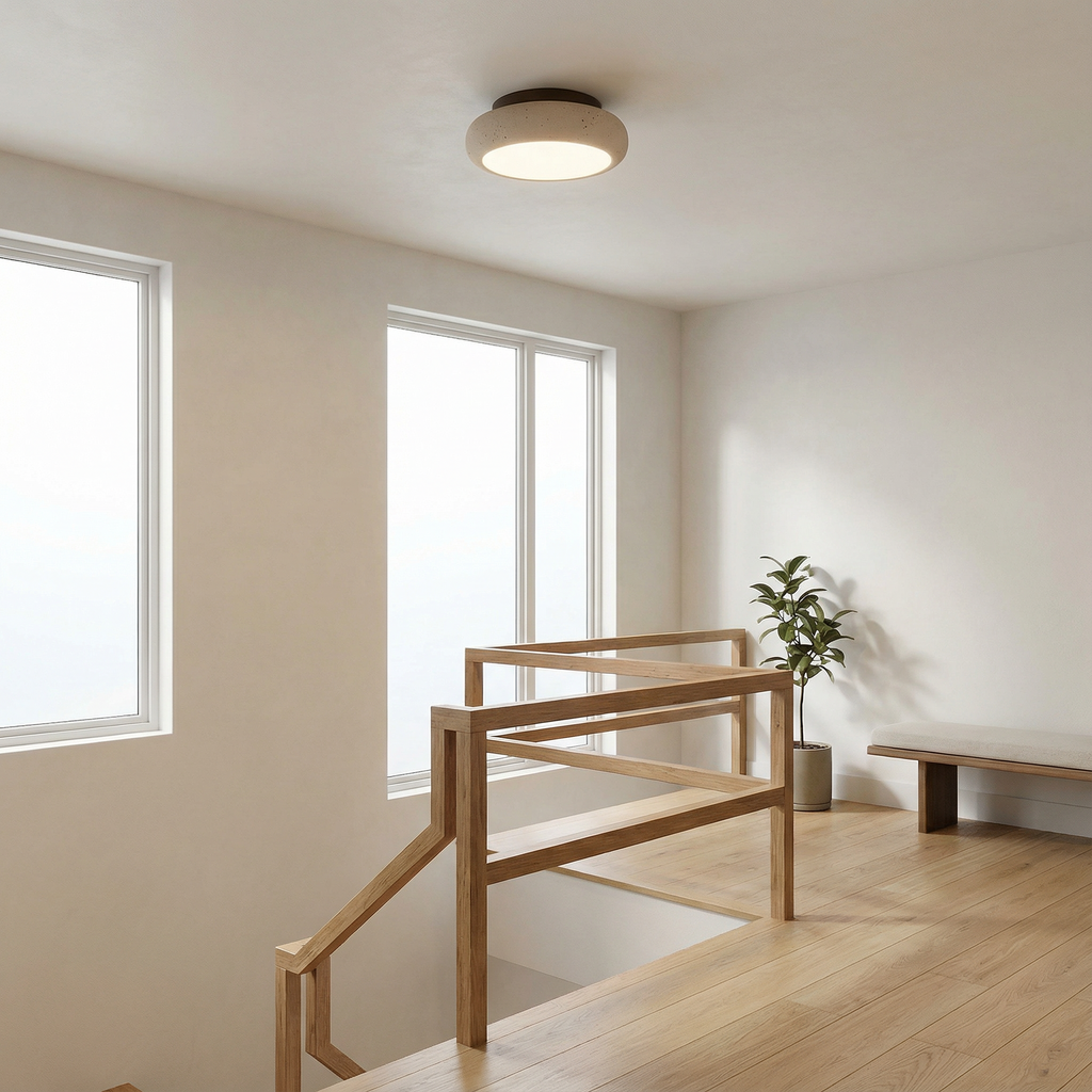 AlbaStone | Elegant Softly Rounded Flush Mount Ceiling Light Fixture 6