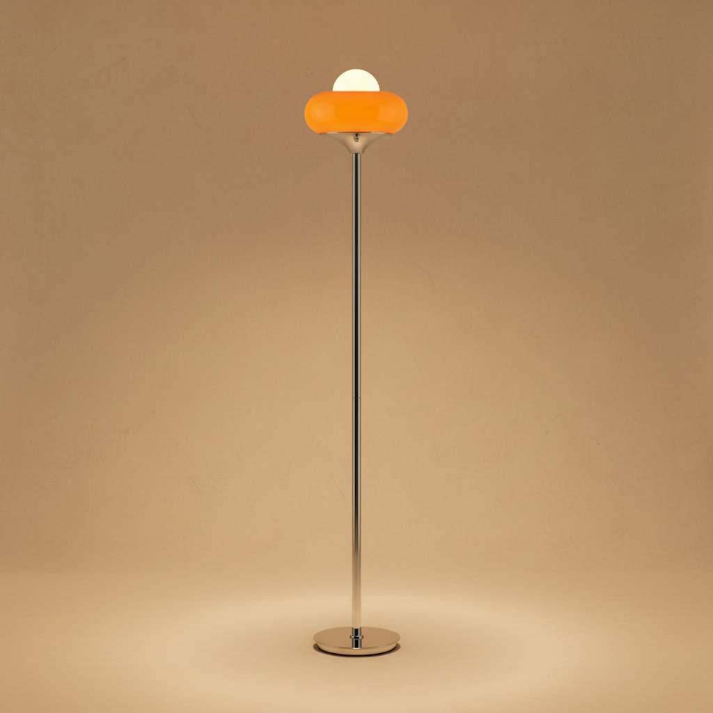 AylaGlow | Stylish Modern Glass Standing Floor Lamp with Warm Ambiance 0