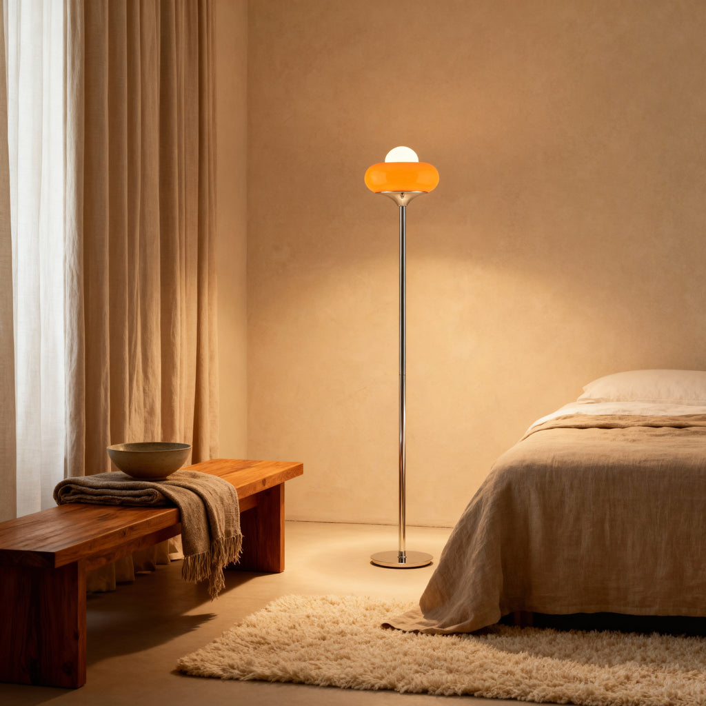 AylaGlow | Stylish Modern Glass Standing Floor Lamp with Warm Ambiance 1