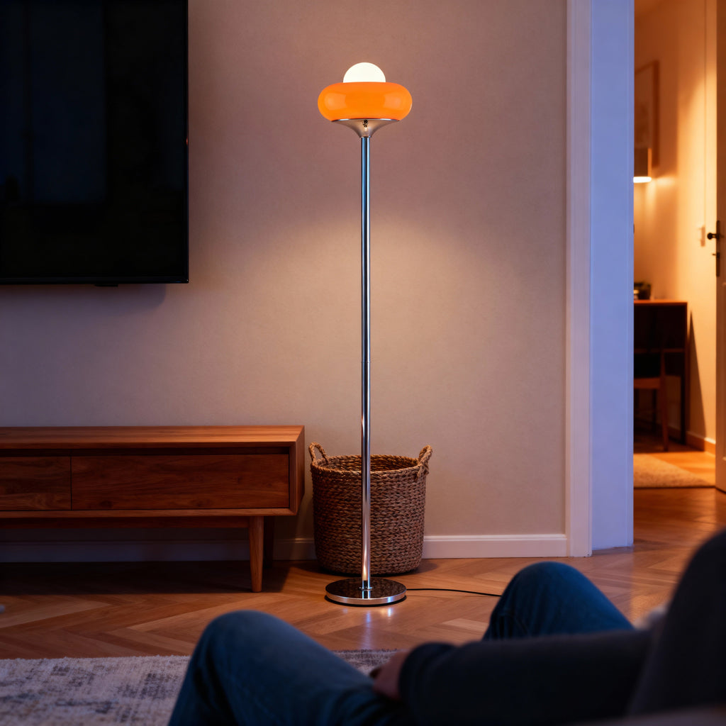 AylaGlow | Stylish Modern Glass Standing Floor Lamp with Warm Ambiance 2