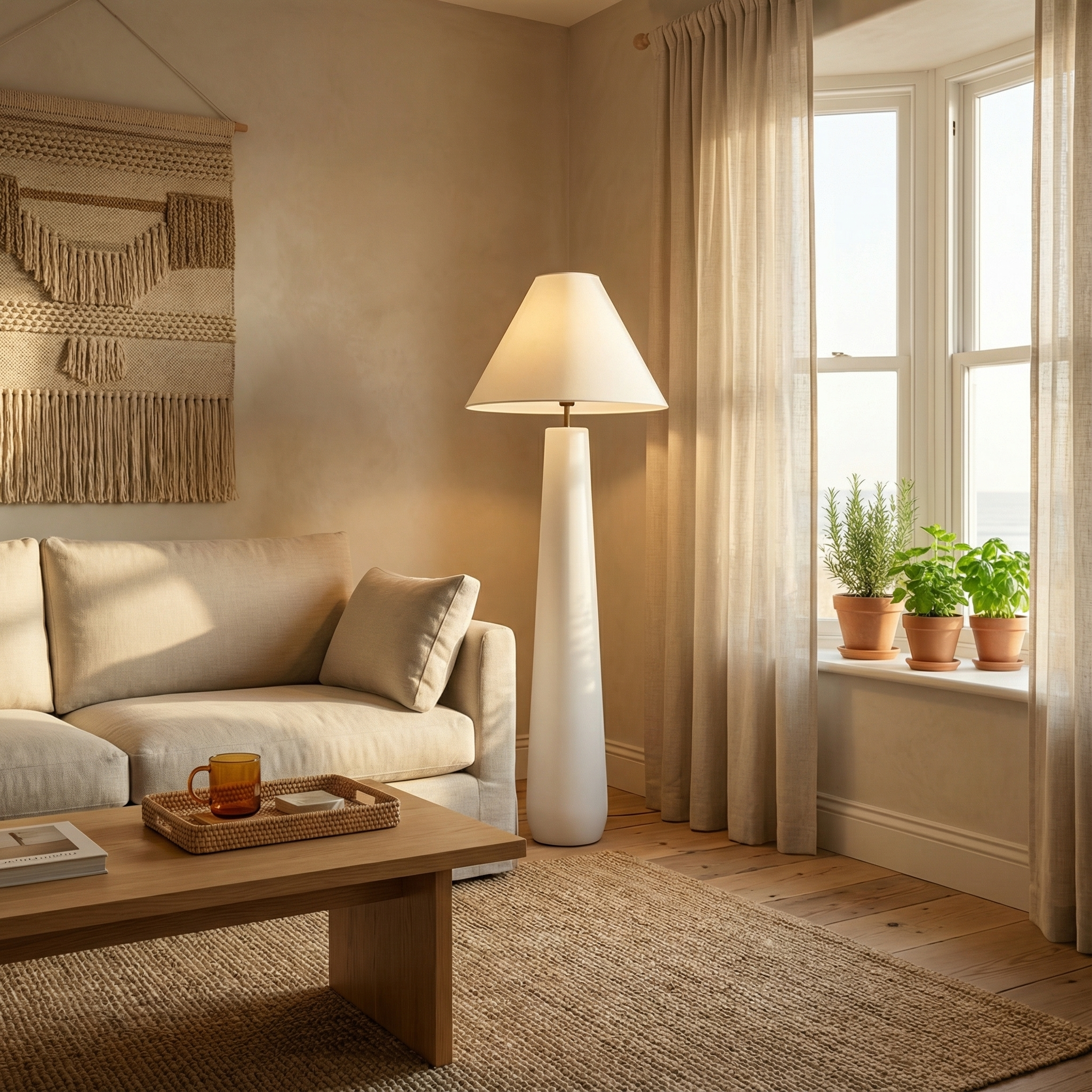 Brevi | Modern Minimalist Resin Standing Floor Lamp for Living Room 1