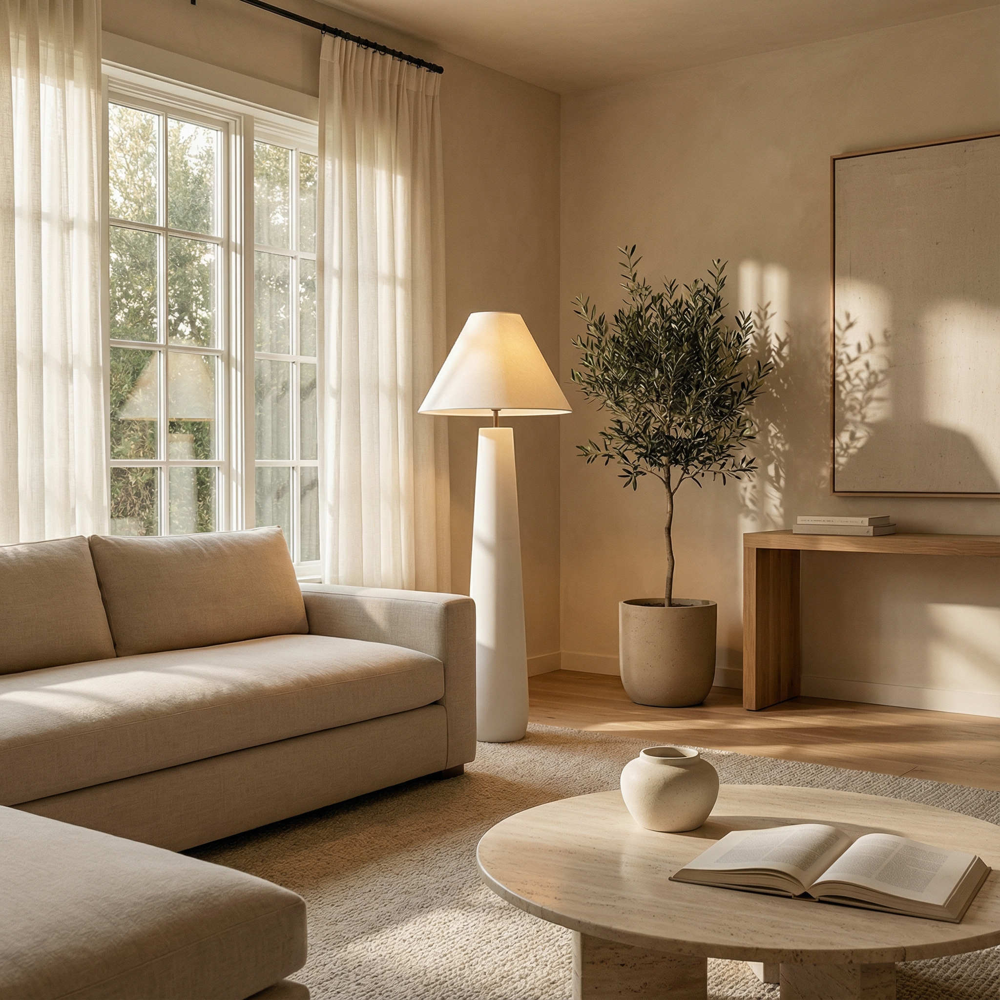 Brevi | Modern Minimalist Resin Standing Floor Lamp for Living Room 2