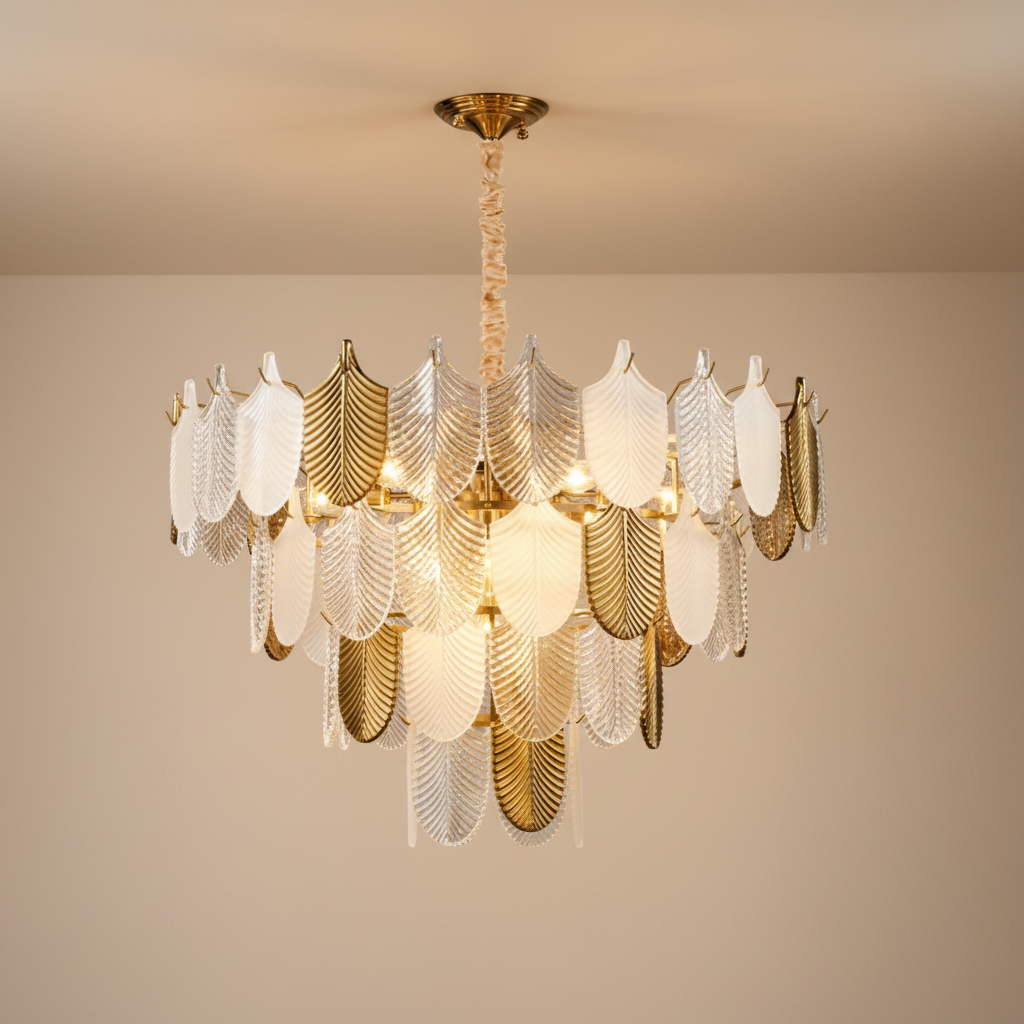 CadenceGlow | Elegant Gold Modern Chandelier Light for Dining Room 0