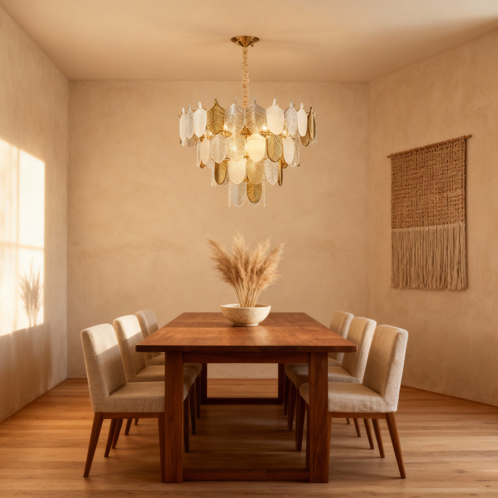 CadenceGlow | Elegant Gold Modern Chandelier Light for Dining Room 4