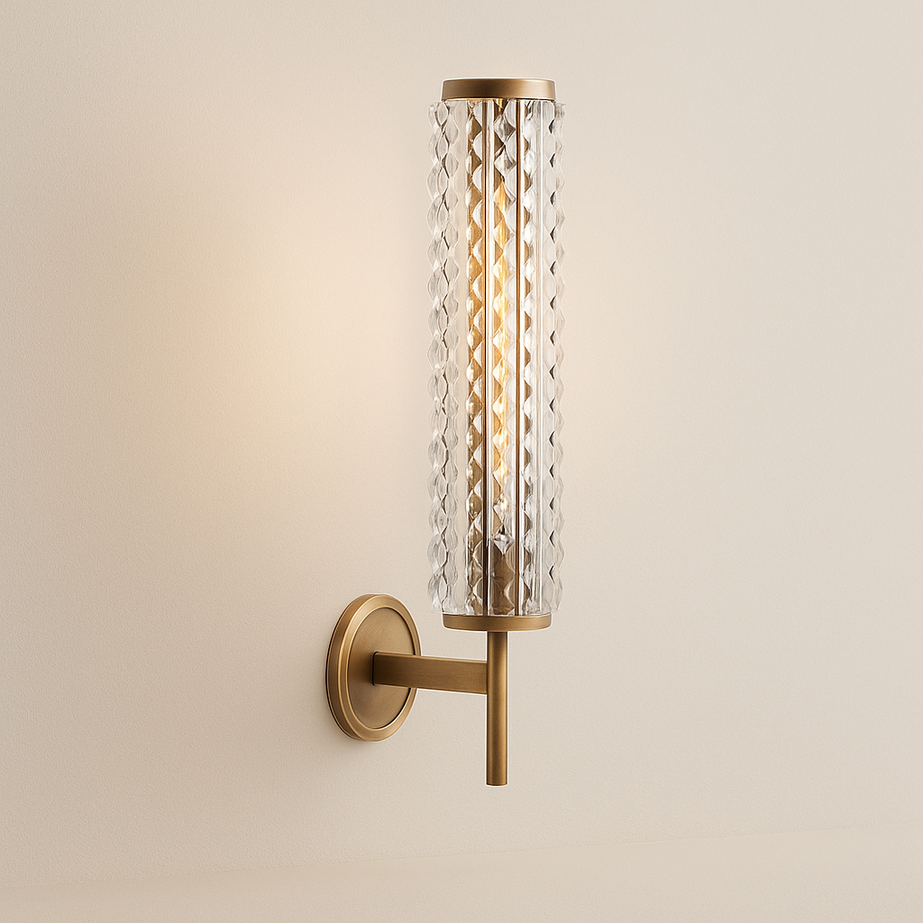 CellaLight | Elegant Modern Brass Wall Sconce with Glass Column 0