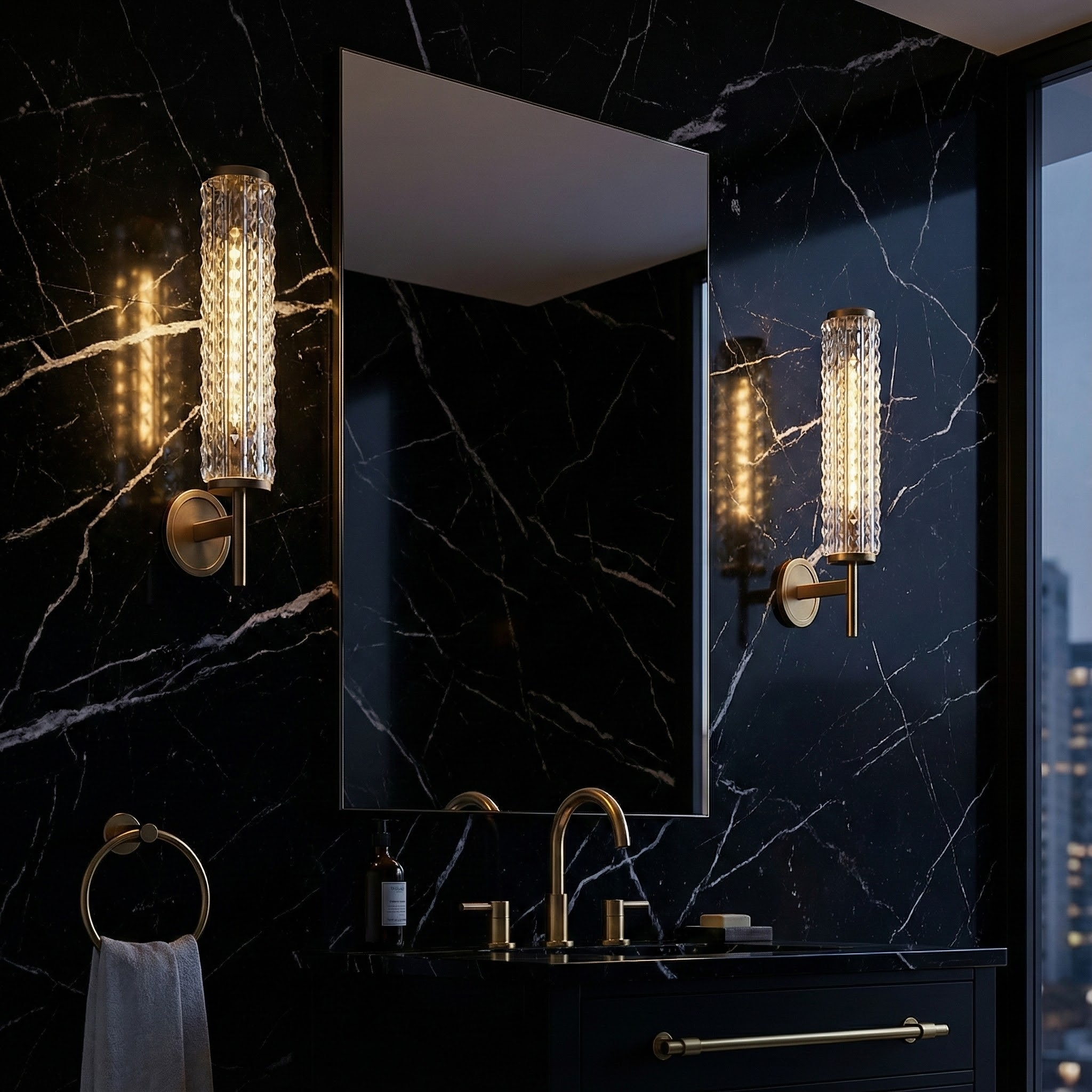 CellaLight | Elegant Modern Brass Wall Sconce with Glass Column 2