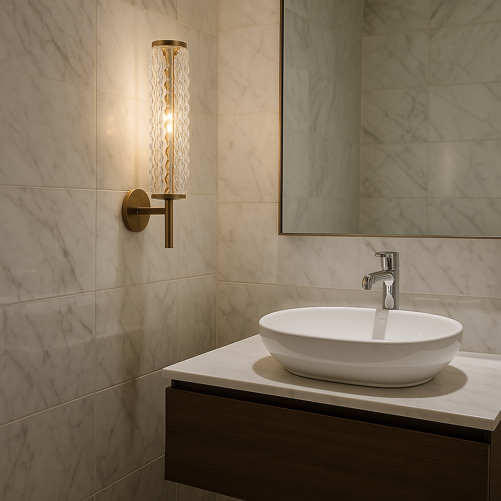 CellaLight | Elegant Modern Brass Wall Sconce with Glass Column 7