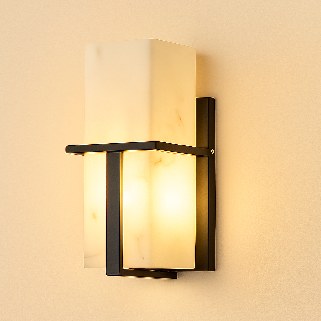 ClairStone | Modern Sleek Outdoor Wall Sconce Light with Marble Finish 0