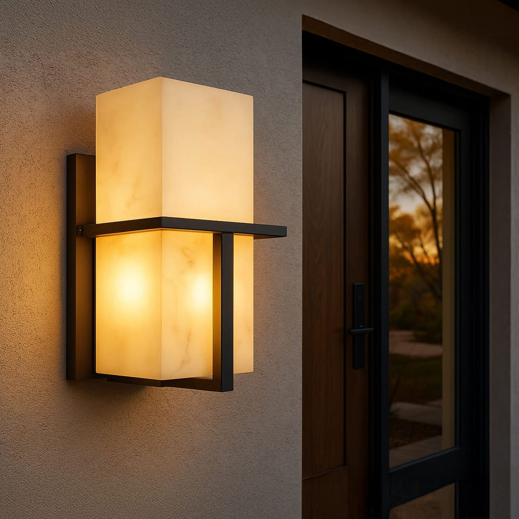 ClairStone | Modern Sleek Outdoor Wall Sconce Light with Marble Finish 3