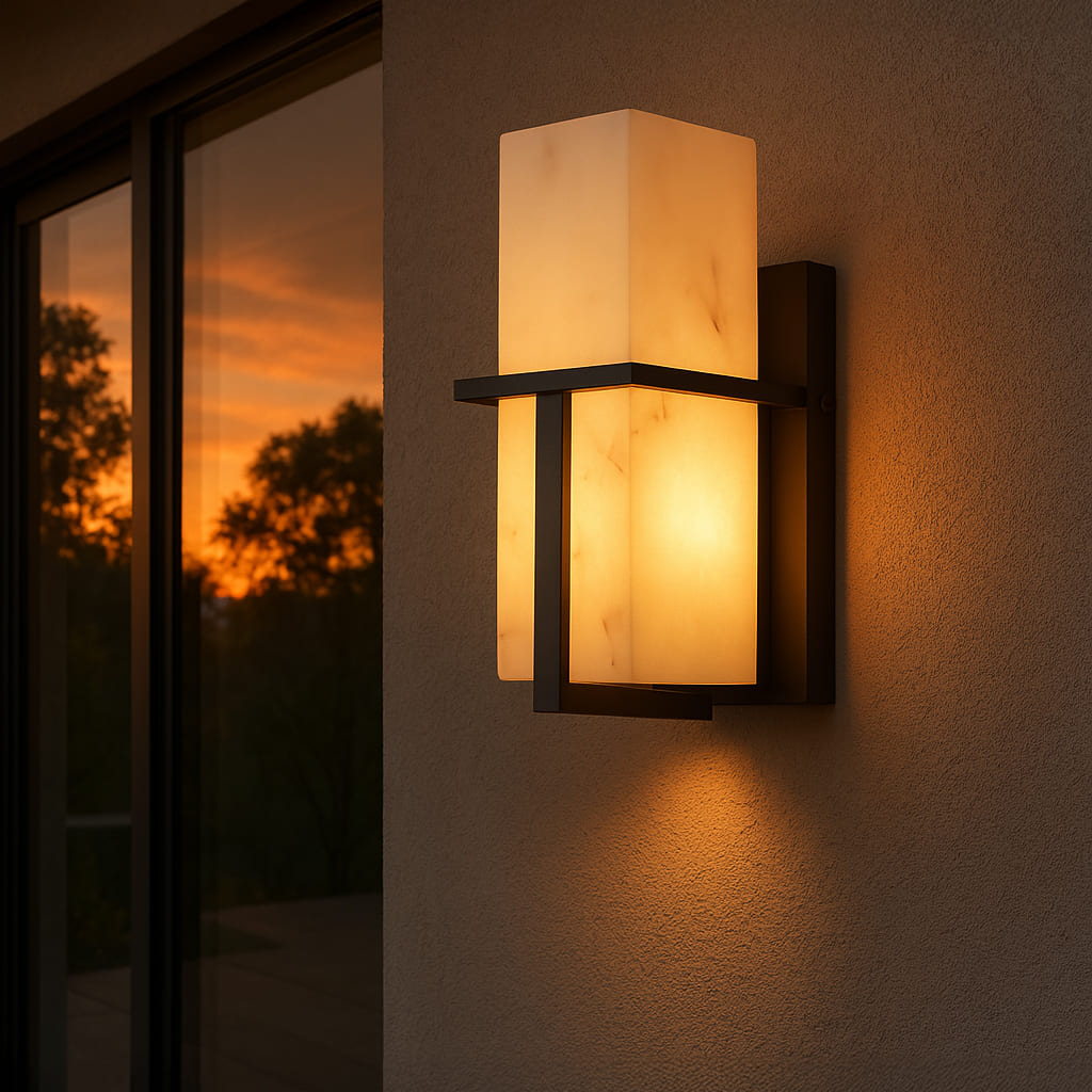 ClairStone | Modern Sleek Outdoor Wall Sconce Light with Marble Finish 5