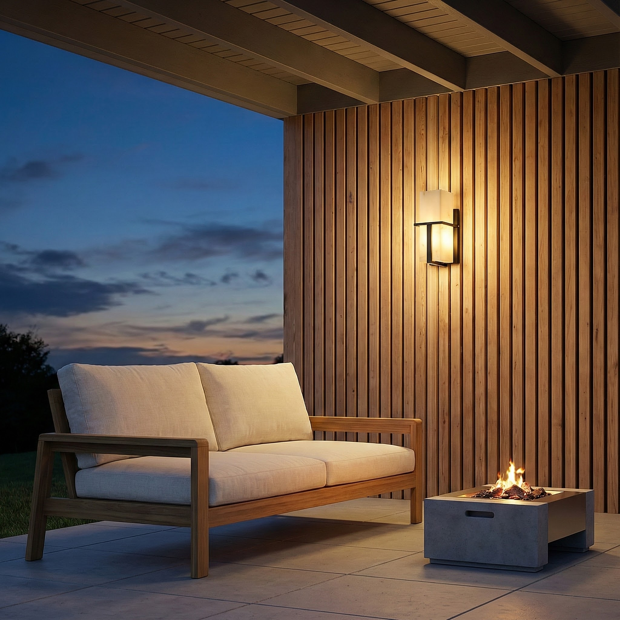 ClairStone | Modern Sleek Outdoor Wall Sconce Light with Marble Finish 7