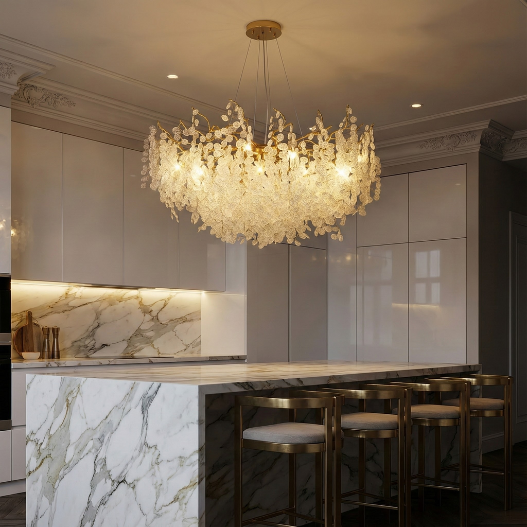 CrystalCascade | Elegant Modern Crystal Chandelier for Dining Room 3