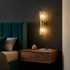 ElaraStone | Elegant Modern Brass Wall Sconce Lighting with Glass Shades 1