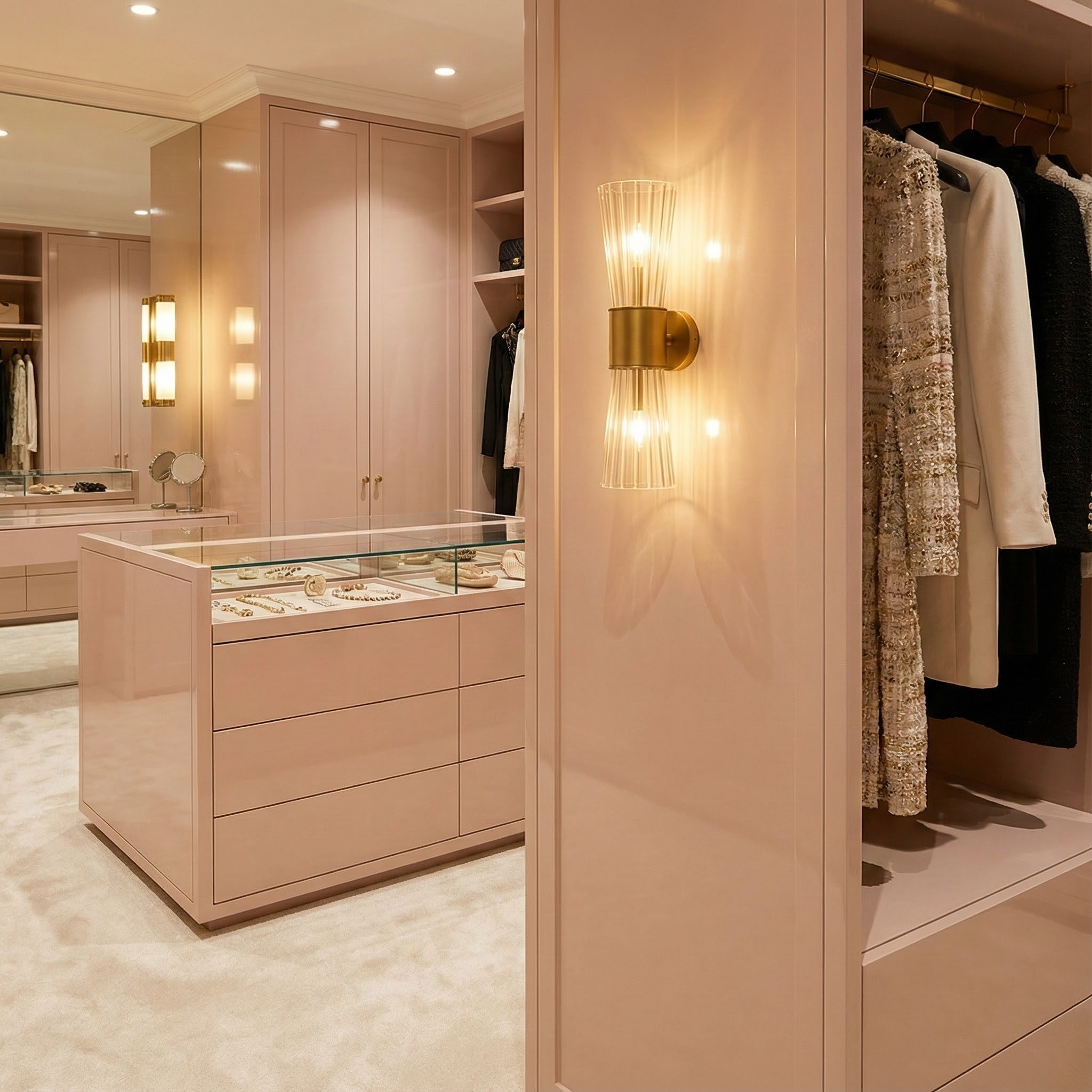 ElaraStone | Elegant Modern Brass Wall Sconce Lighting with Glass Shades 3