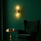 ElaraStone | Elegant Modern Brass Wall Sconce Lighting with Glass Shades 7