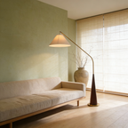 EldaLight | Elegant Modern Gold Arc Floor Lamp with Wood Base 6