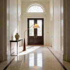EldaLight | Elegant Modern Gold Arc Floor Lamp with Wood Base 7