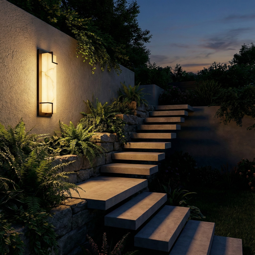 KanneLux | Elegant Vertical Wall Sconce Light with Marble Effect 4