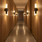 Lumenara | Modern Elegant Steel Glass Wall Sconce Light with Leather Accent 3