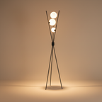LumiSphere | Stylish Modern Tripod Floor Lamp with Frosted Glass Globes 0