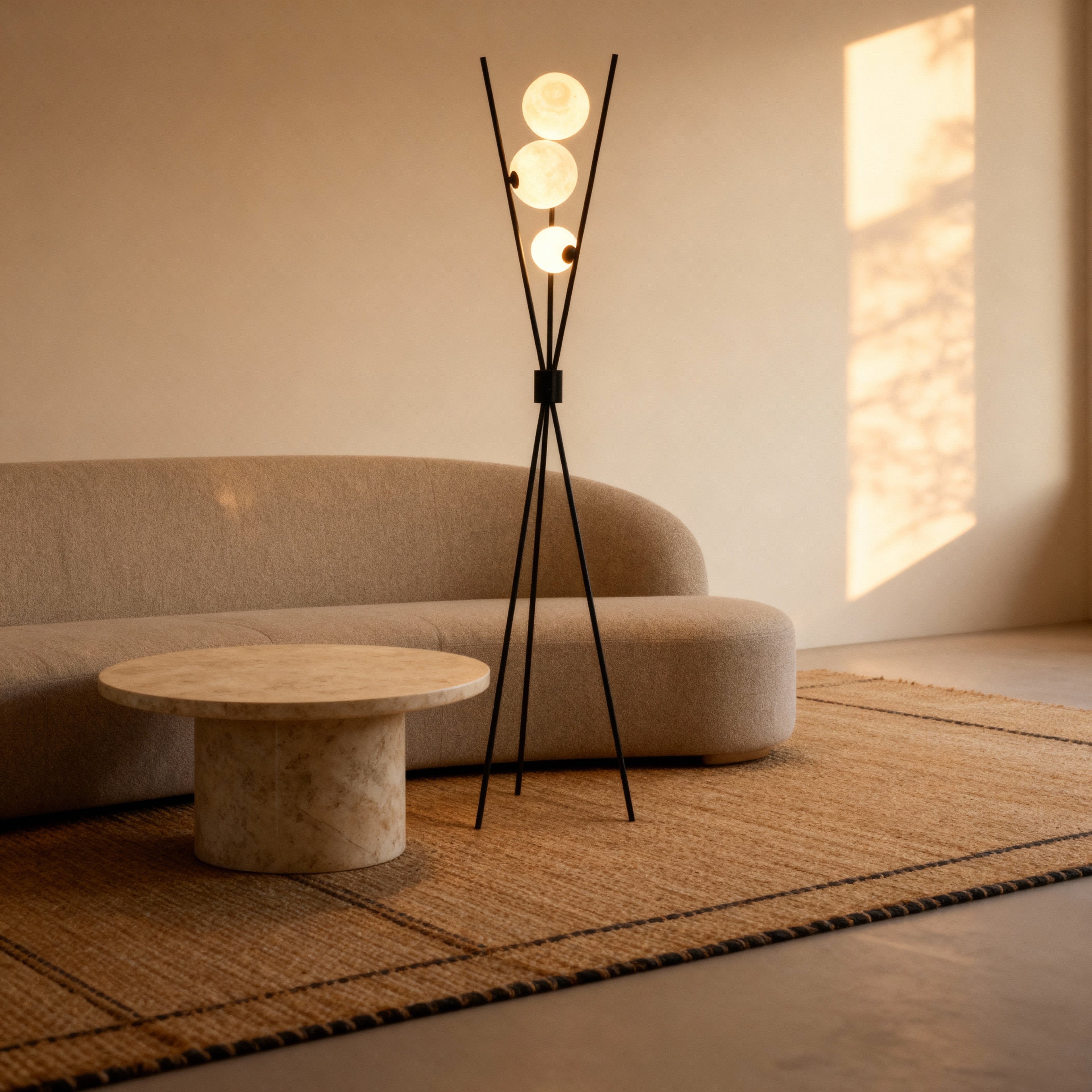 LumiSphere | Stylish Modern Tripod Floor Lamp with Frosted Glass Globes 2