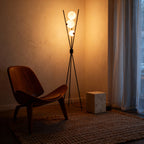 LumiSphere | Stylish Modern Tripod Floor Lamp with Frosted Glass Globes 3