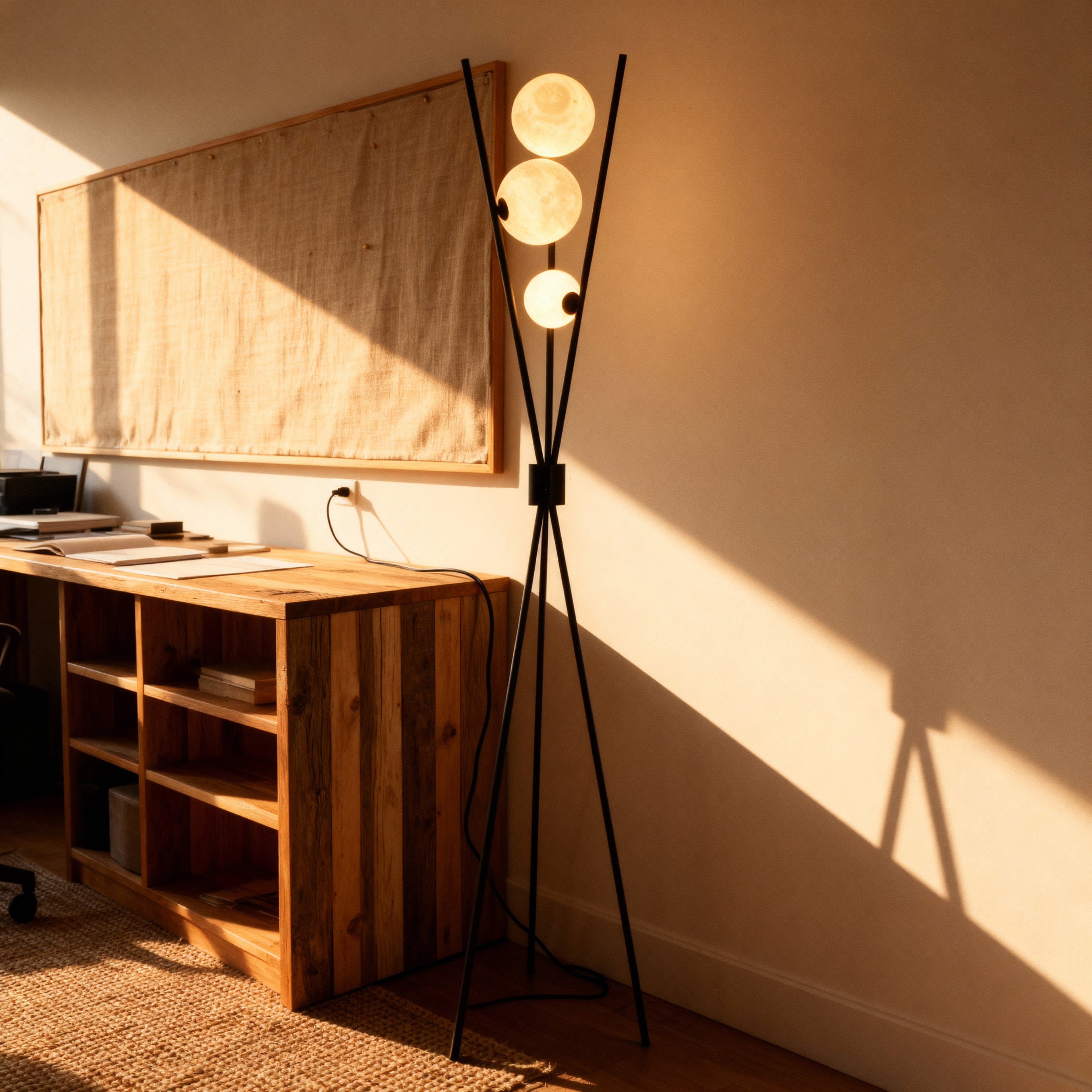 LumiSphere | Stylish Modern Tripod Floor Lamp with Frosted Glass Globes 6
