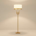 Luminara | Elegant Modern Floor Lamp with Sculpted Metallic Detailing 0