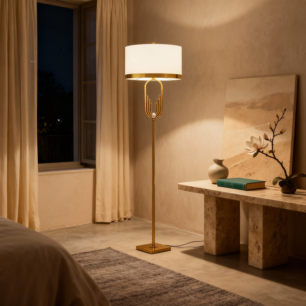 Luminara | Elegant Modern Floor Lamp with Sculpted Metallic Detailing 2