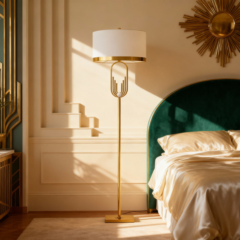 Luminara | Elegant Modern Floor Lamp with Sculpted Metallic Detailing 6