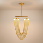 Luminara | Elegant Modern Metallic Chain Dining Room Chandelier 0