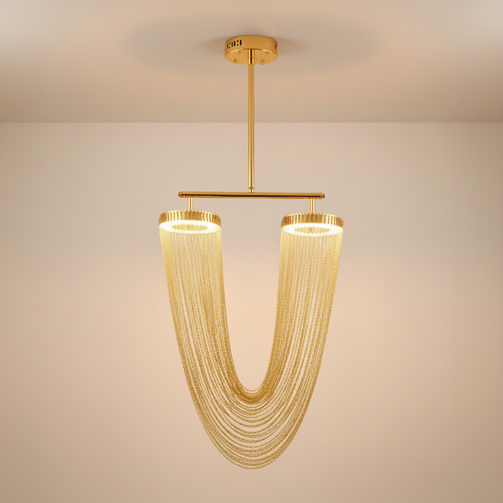Luminara | Elegant Modern Metallic Chain Dining Room Chandelier 0