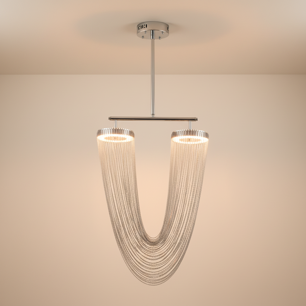 Luminara | Elegant Modern Metallic Chain Dining Room Chandelier 10