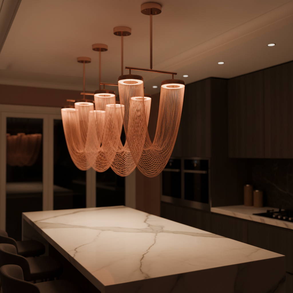Luminara | Elegant Modern Metallic Chain Dining Room Chandelier 5