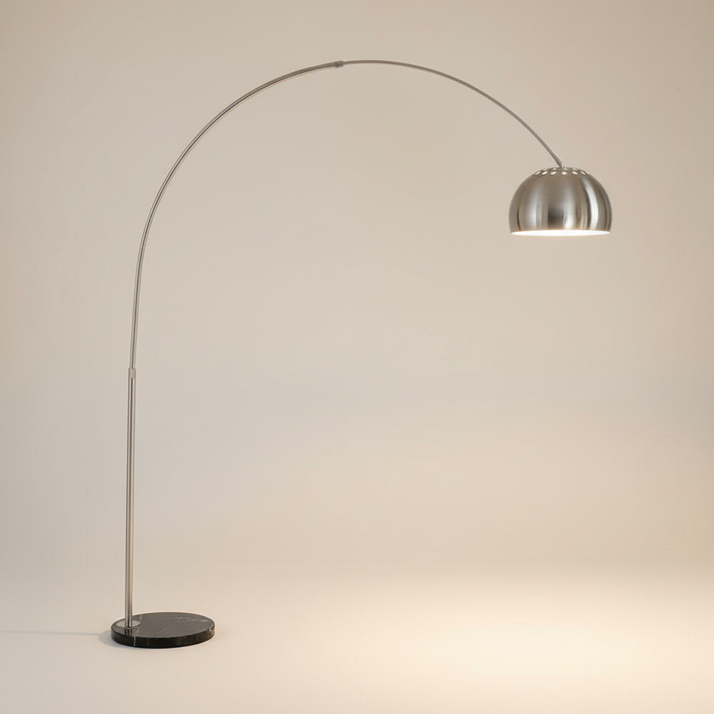 Luminara | Modern Stylish Chrome Arc Floor Lamp with Adjustable Design 0