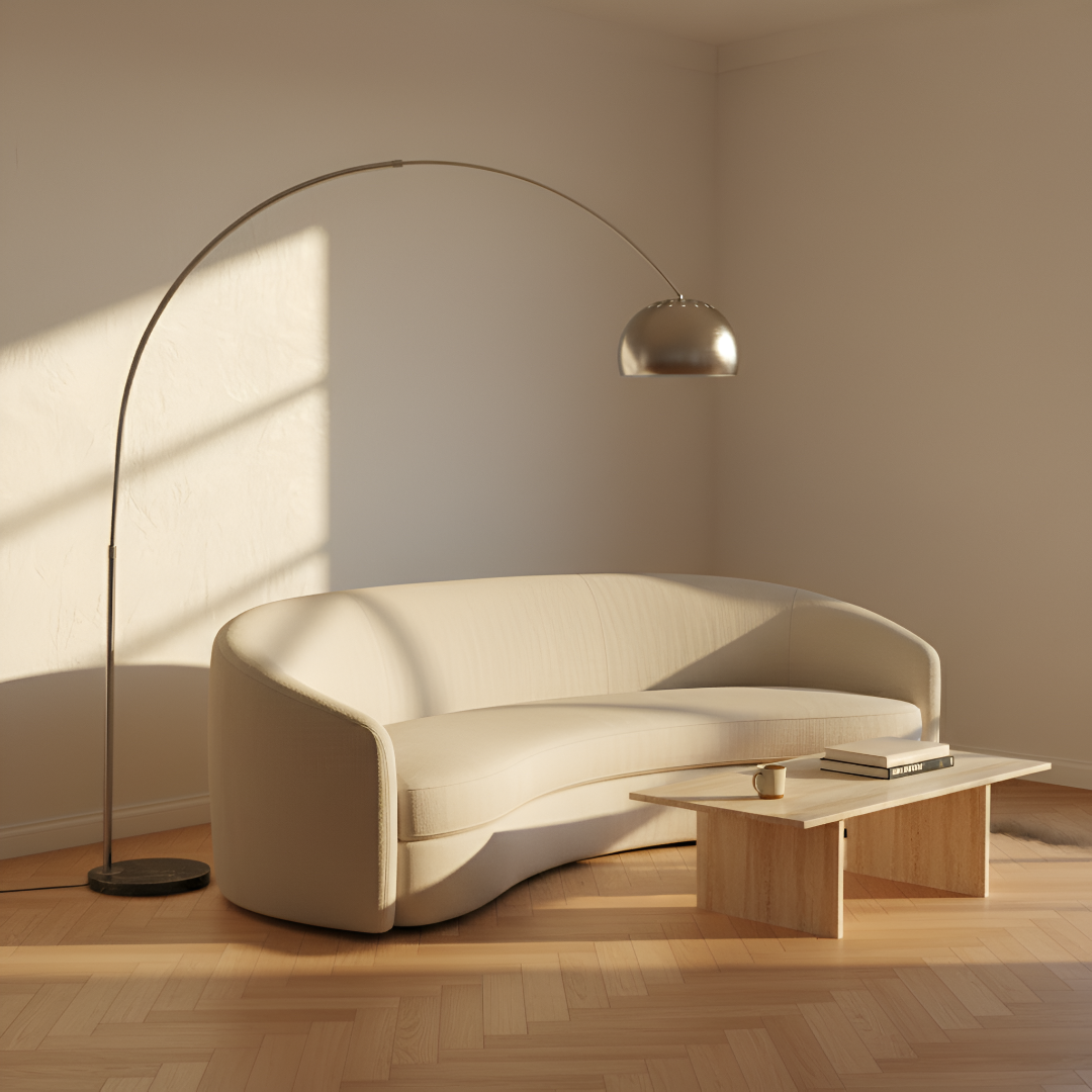 Luminara | Modern Stylish Chrome Arc Floor Lamp with Adjustable Design 2