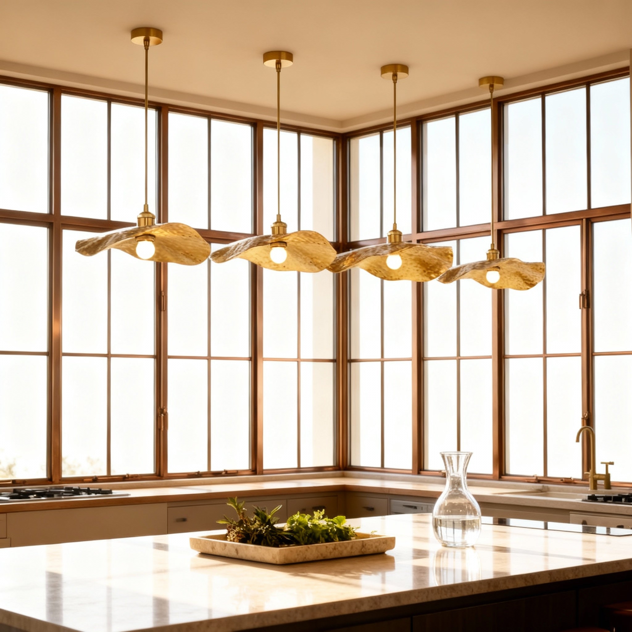 Luminara | Sleek Elegant Brass Flush Mount Ceiling Light Fixture 5