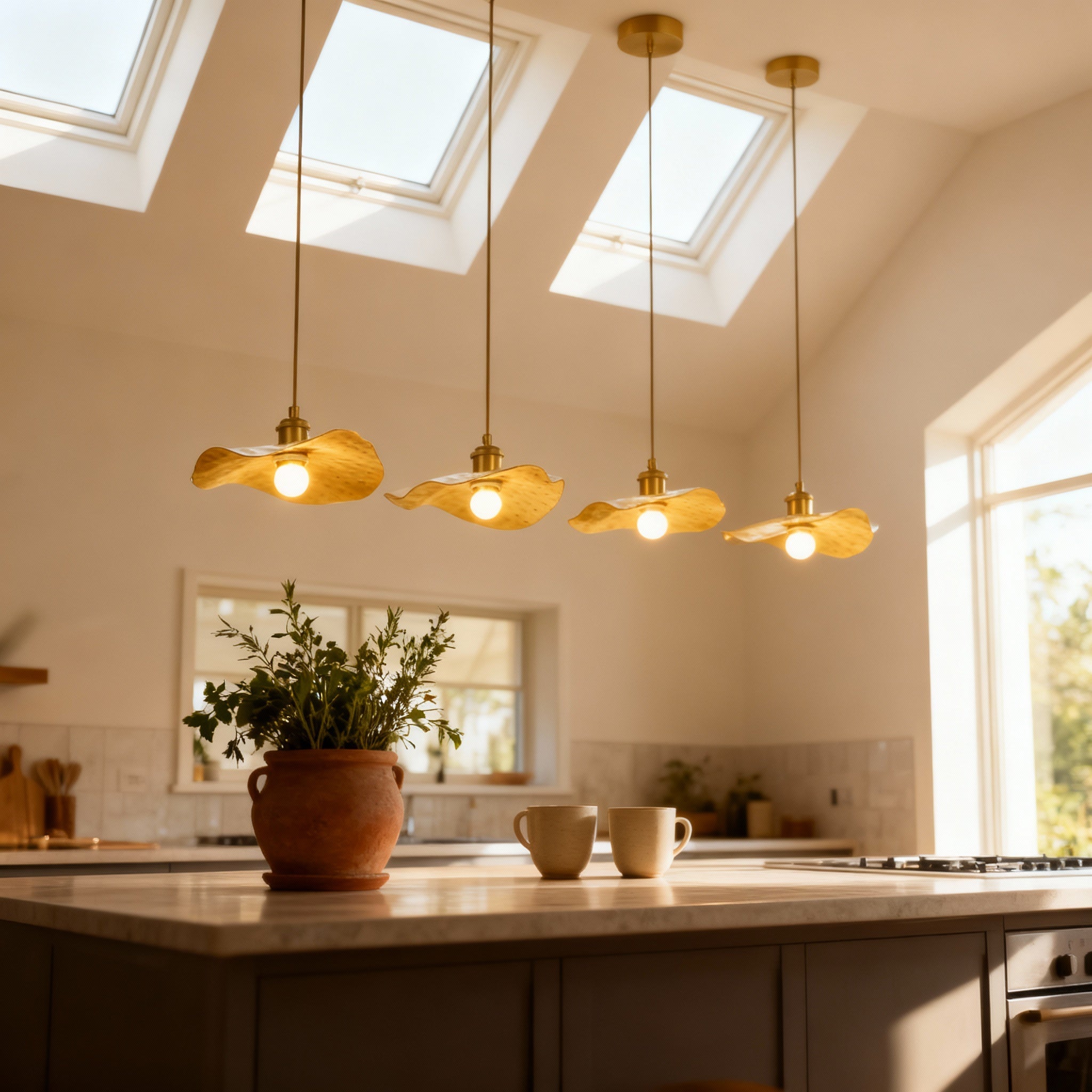 Luminara | Sleek Elegant Brass Flush Mount Ceiling Light Fixture 6