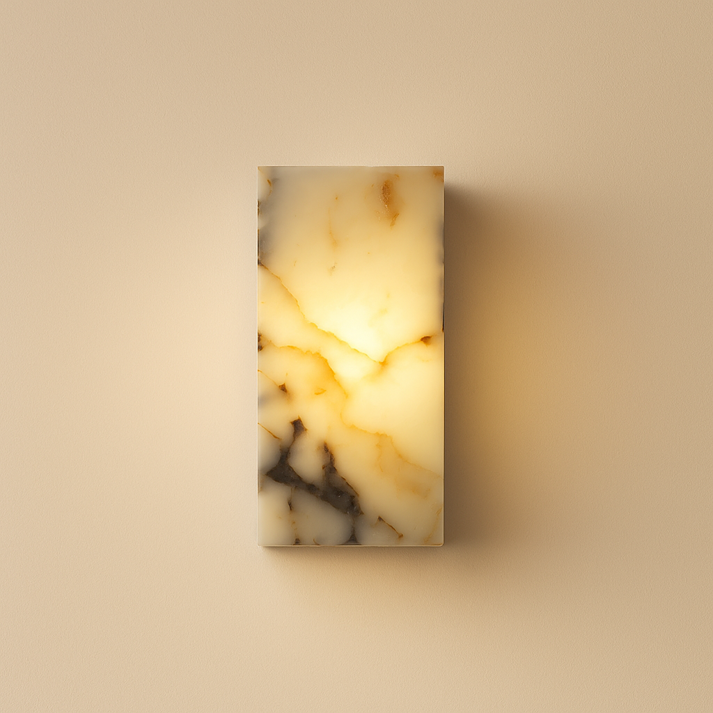 MarbleGlow | Elegant Compact Marble Wall Sconce Light for Modern Interiors 0